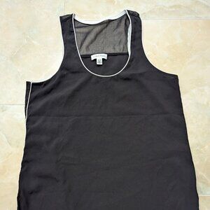 Calvin Klein Black Sleeveless Blouse with White Trimming - XS